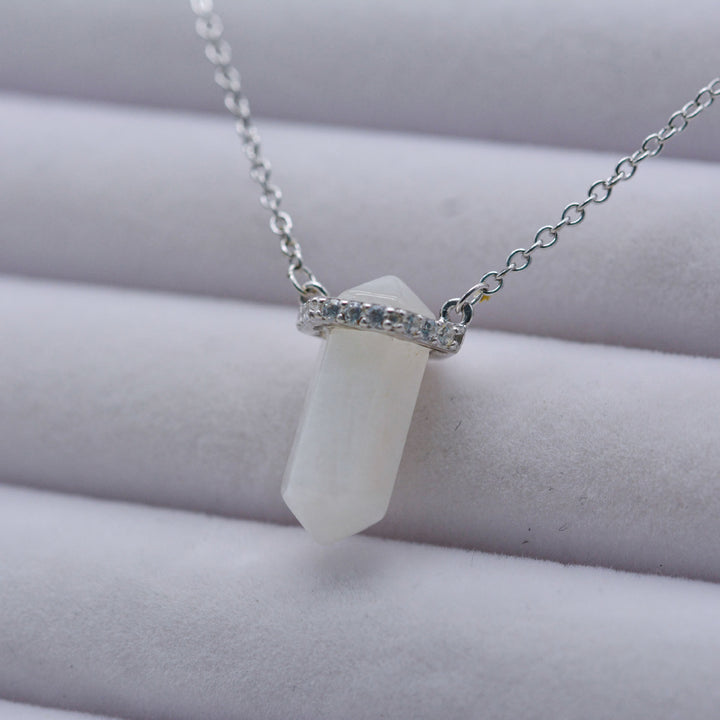 Collana Olivenorma Hexagon Clear Quartz Argento Oro Rosa