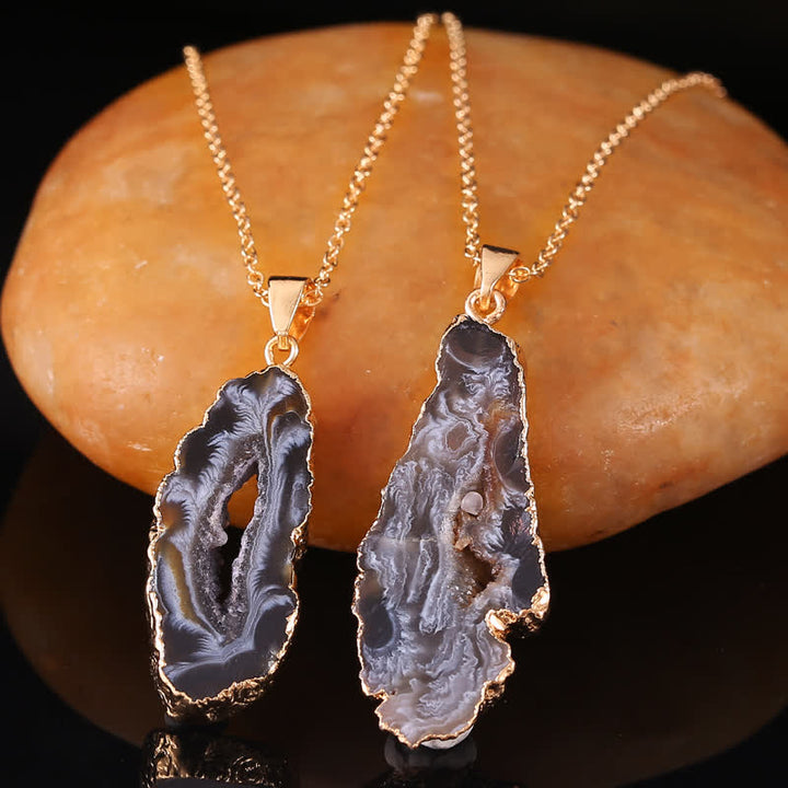 Collana in geode di agata naturale Olivenorma