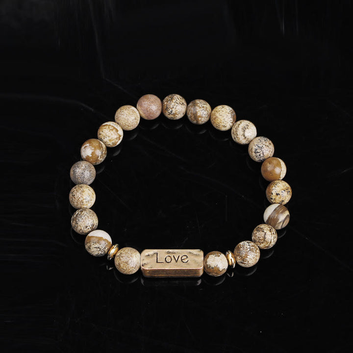 Bracciale con potente incisione Love Natural Gemstone Olivenorma