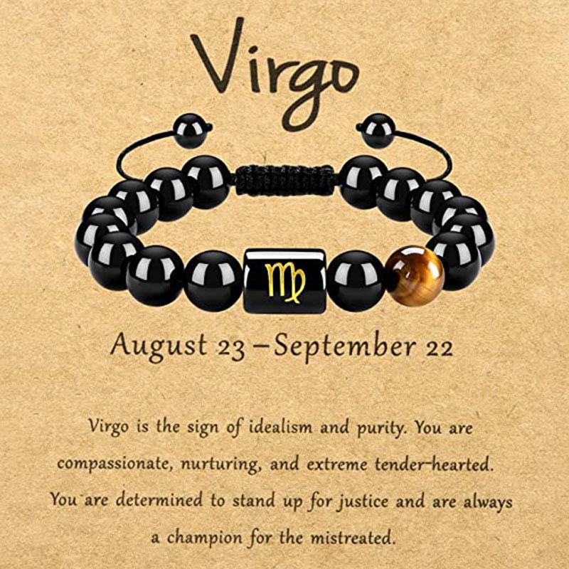 Braccialetto zodiacale Olivenorma Tiger Eye con ossidiana 
