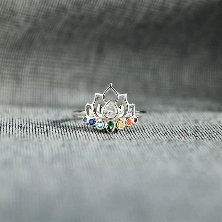 Olivenorma Lotus con 7 Chakra Yoga Anello Arcobaleno
