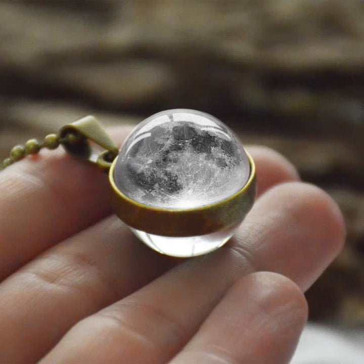Collana con sfera in vetro di luna e colori Olivenorma