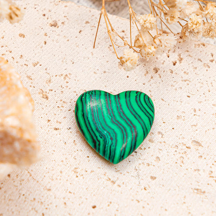 Cuore di cristallo di protezione in malachite Olivenorma