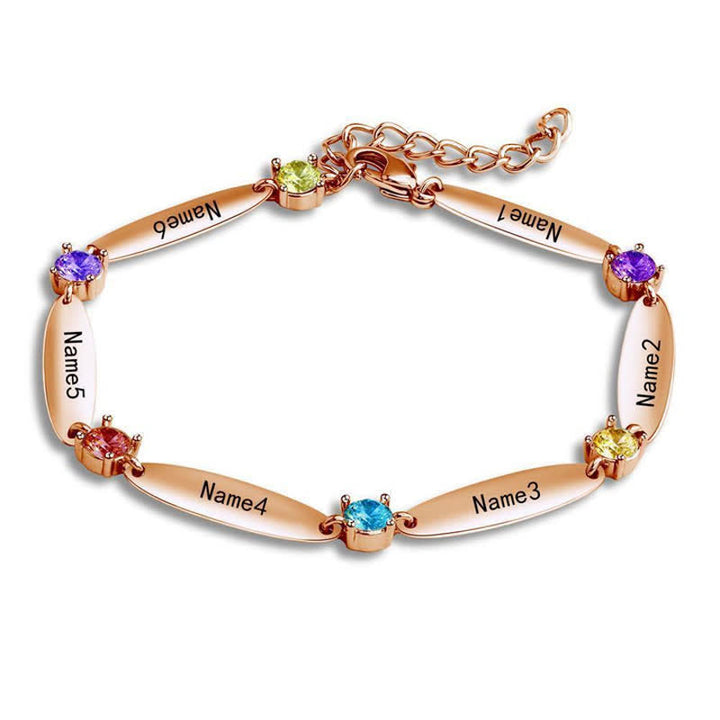 Bracciale con nomi di famiglia e pietre portafortuna Olivenorma