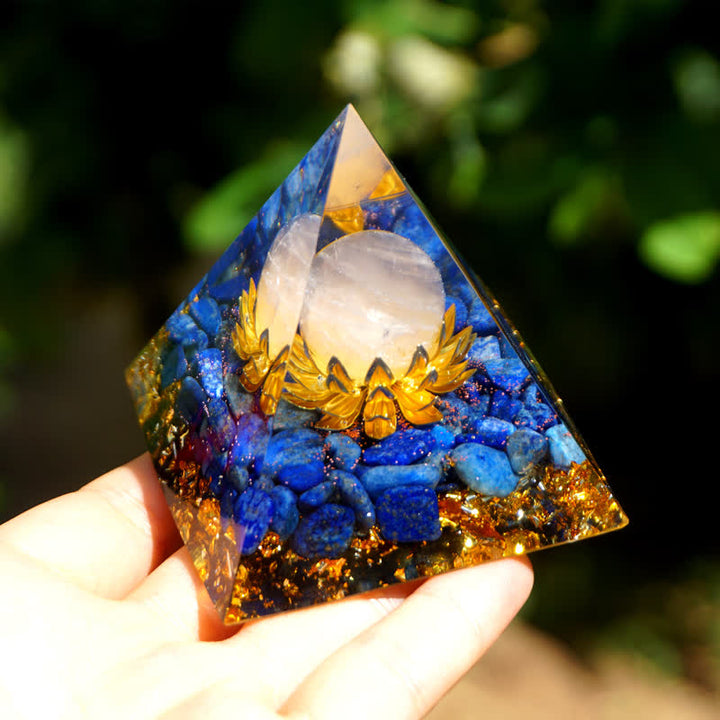 Olivenorma Sfera di quarzo rosa Lapislazzuli Loto Piramide di orgone