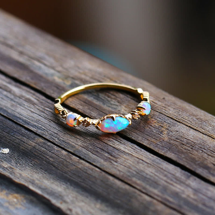 Olivenorma "Amore e sincerità" - Anello vintage Opale Reki 