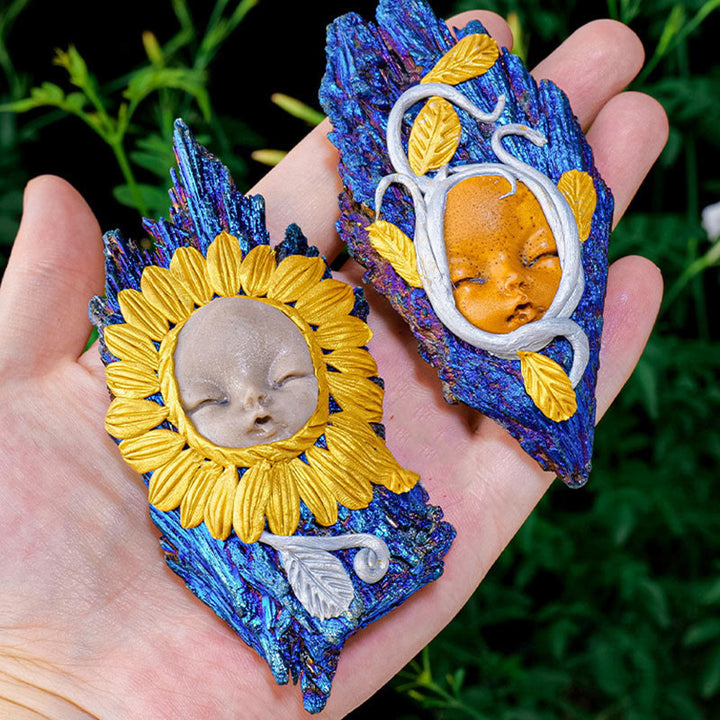 Olivenorma Aura Tormalina Kyanite Elf Crafts Decorazione con pietre preziose