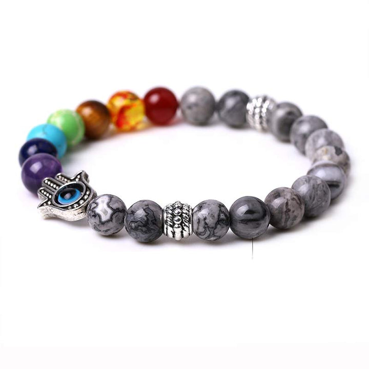 Bracciale Olivenorma Chakra naturale Hamsa e malocchio Reki