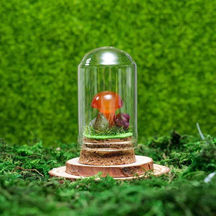 Olivenorma Copertura in vetro Decorazione a fungo in cristallo naturale