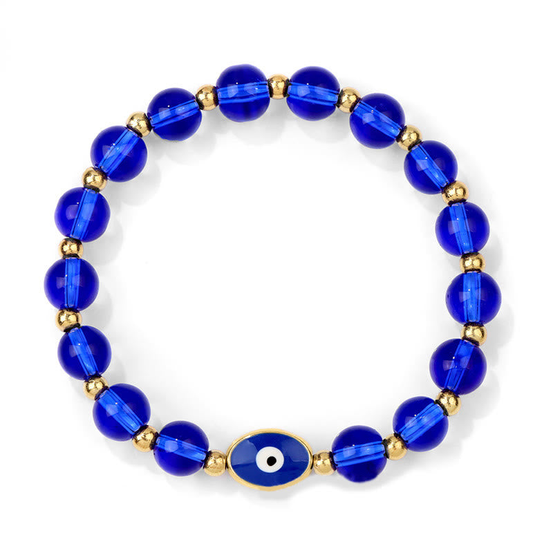 Olivenorma Braccialetto Occhio di Tigre Blu 8mm Malocchio