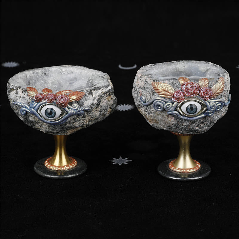 Decorazione con geode di cristallo naturale Olivenorma Santo Graal Malocchio 