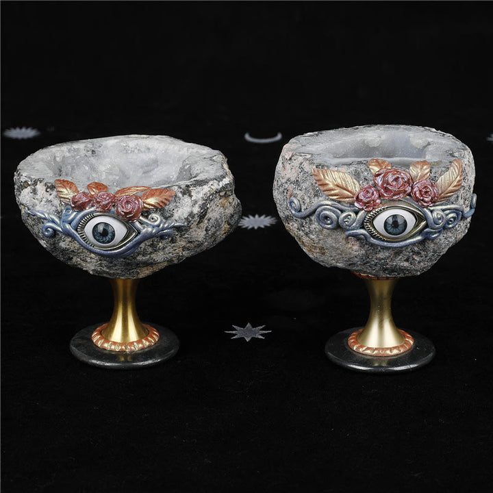 Decorazione con geode di cristallo naturale Olivenorma Santo Graal Malocchio 