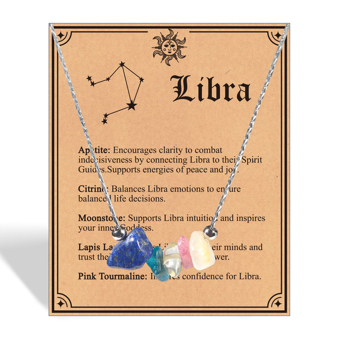 Collana girocollo con segno zodiacale in pietra naturale Olivenorma 