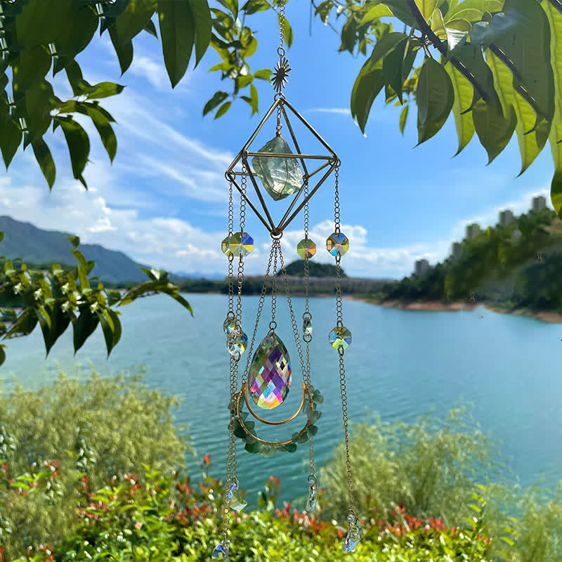 Ornamento di pietra preziosa acchiappasole in cristallo Rainbow Maker Olivenorma 