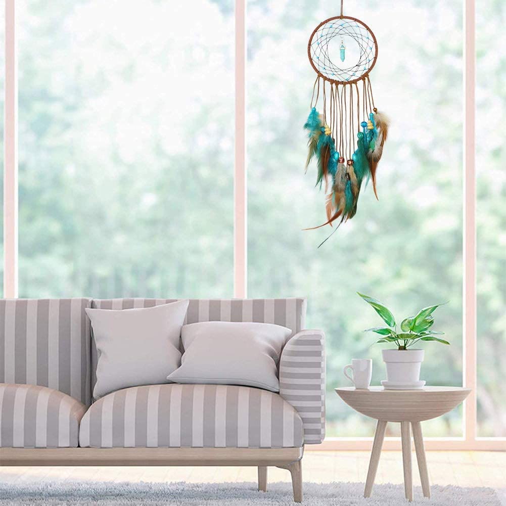 Olivenorma Turchese Fatto a Mano Tradizionale Piuma Dream Catcher
