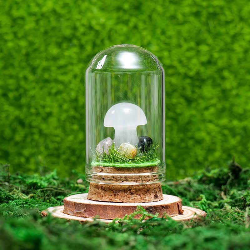 Olivenorma Copertura in vetro Decorazione a fungo in cristallo naturale