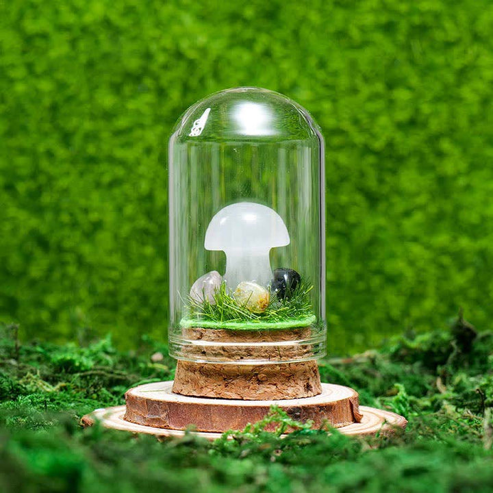 Olivenorma Copertura in vetro Decorazione a fungo in cristallo naturale