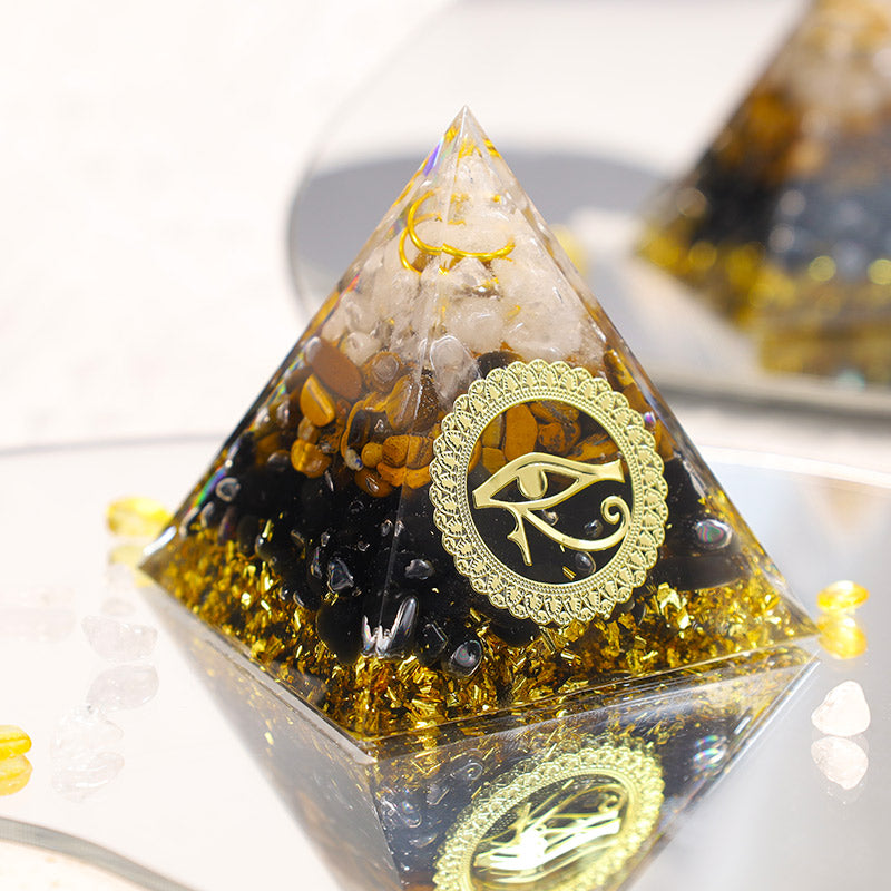 Olivenorma La piramide di ossidiana e occhio di tigre per la protezione energetica 