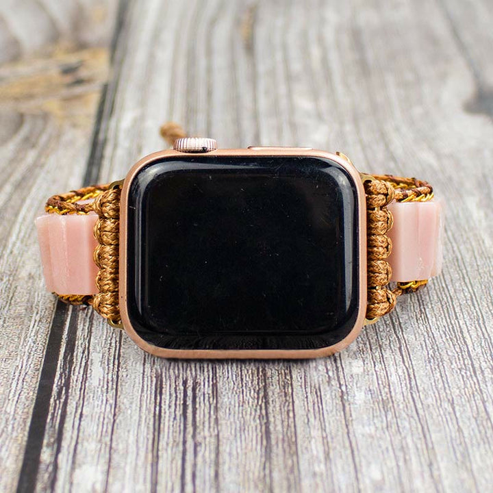 Olivenorma Bracciale con cinturino in pietra Boho con cinturino in opale rosa