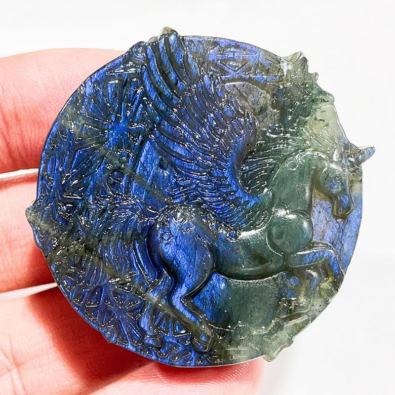 Ornamenti con faccia di luna in labradorite naturale Olivenorma , decorazione con pietre preziose 