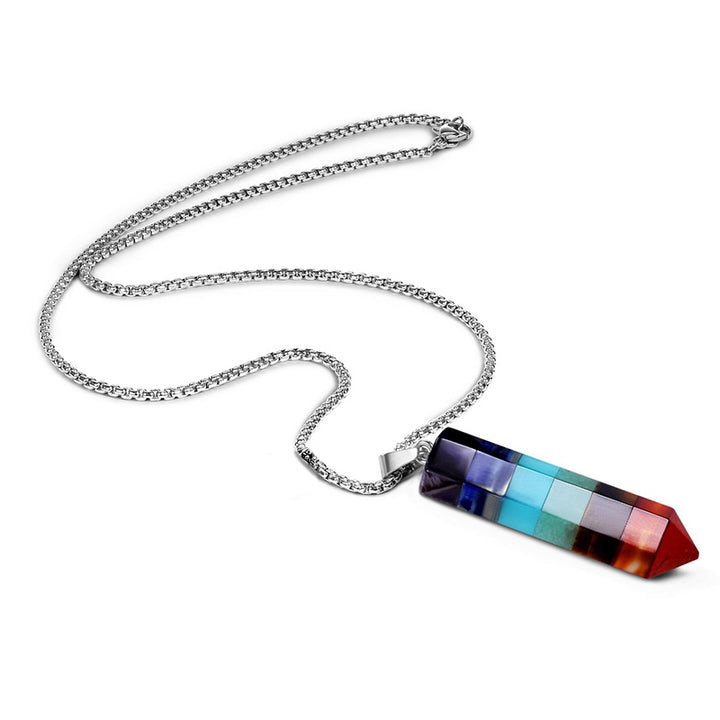 Collana con pietre preziose esagonali di cristallo Chakra