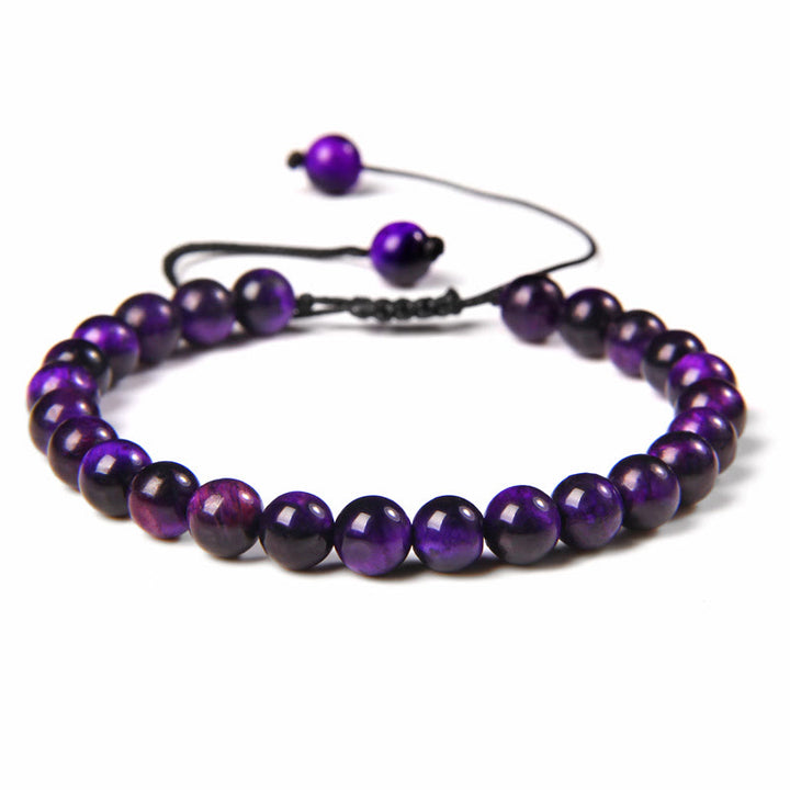 Bracciale intrecciato con perline di pietra naturale Olivenorma da 6 mm 