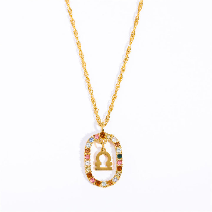 Collana Olivenorma Zircone traforato Ovale Costellazione Zodiacale