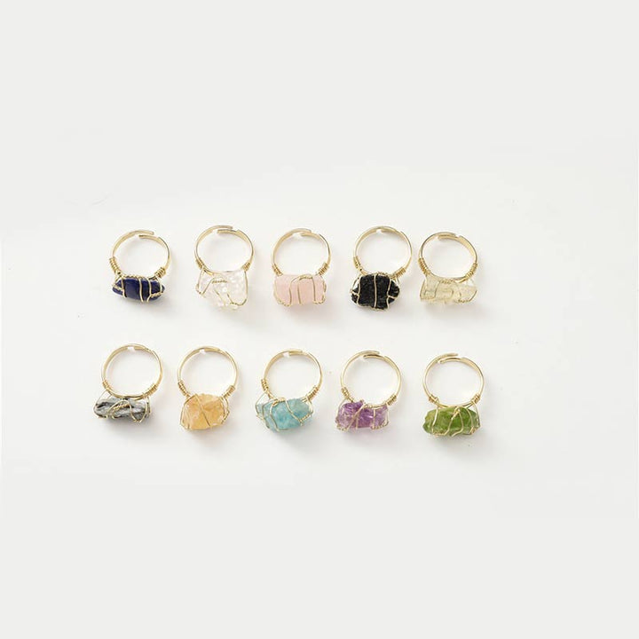Anello irregolare in cristallo naturale