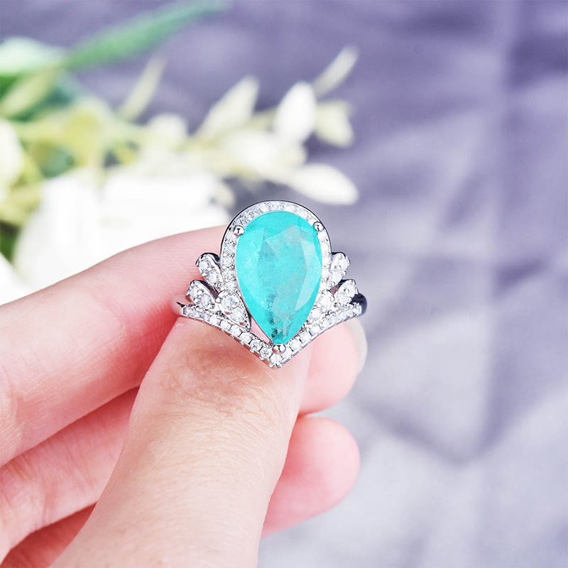 Olivenorma "Pure Love" - ​​Anello elegante in tormalina Paraiba 