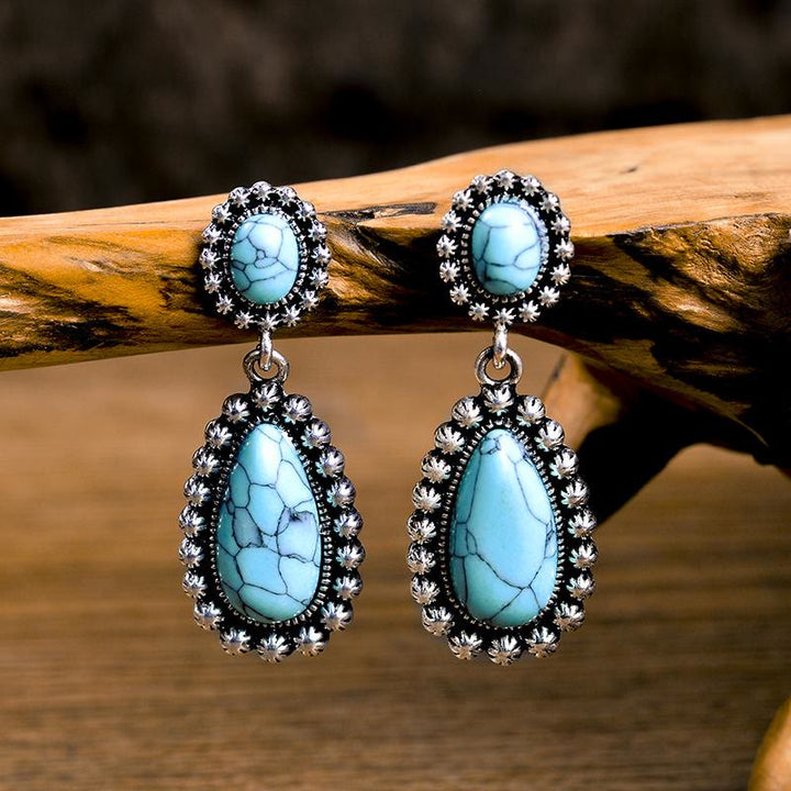 Orecchini Olivenorma Teardrop Turchese Argento