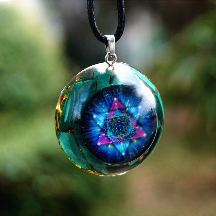 Collana Olivenorma Malachite Cubo Reki di Metatron