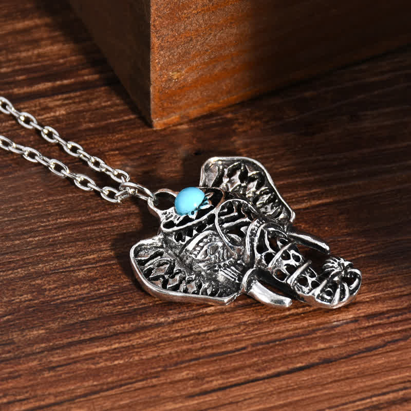 Collana vintage con elefante turchese Olivenorma - image 4