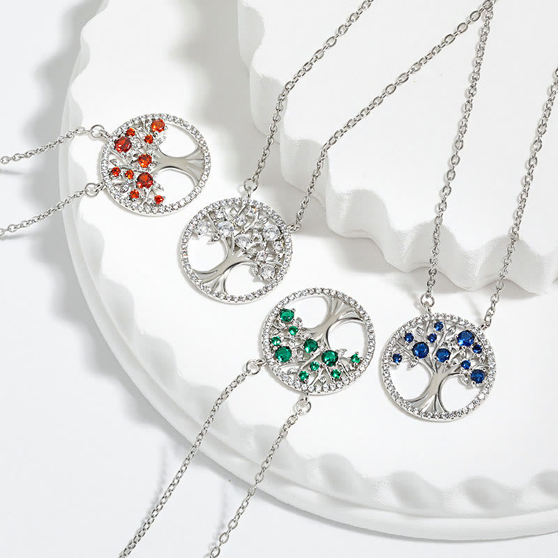 Olivenorma "Crescita infinita" - Collana con zirconi dell'albero della vita