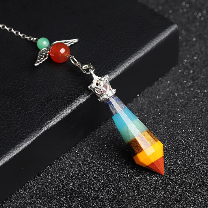 Pendolo con ali d'angelo in cristallo di labradorite Olivenorma