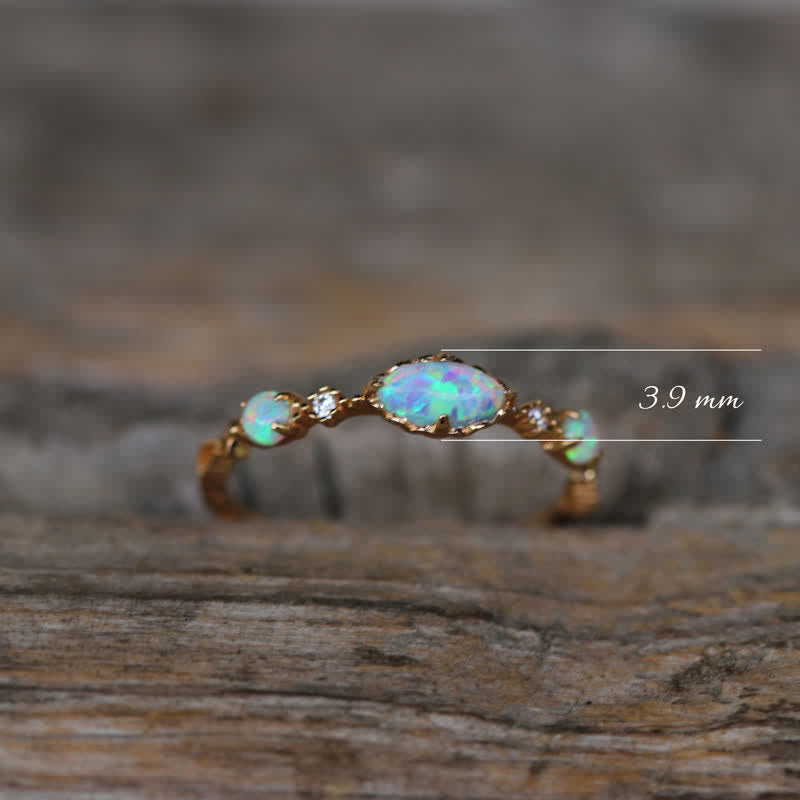 Olivenorma "Amore e sincerità" - Anello vintage Opale Reki 