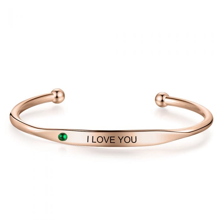 Olivenorma Bracciale personalizzato con incisione e pietra portafortuna