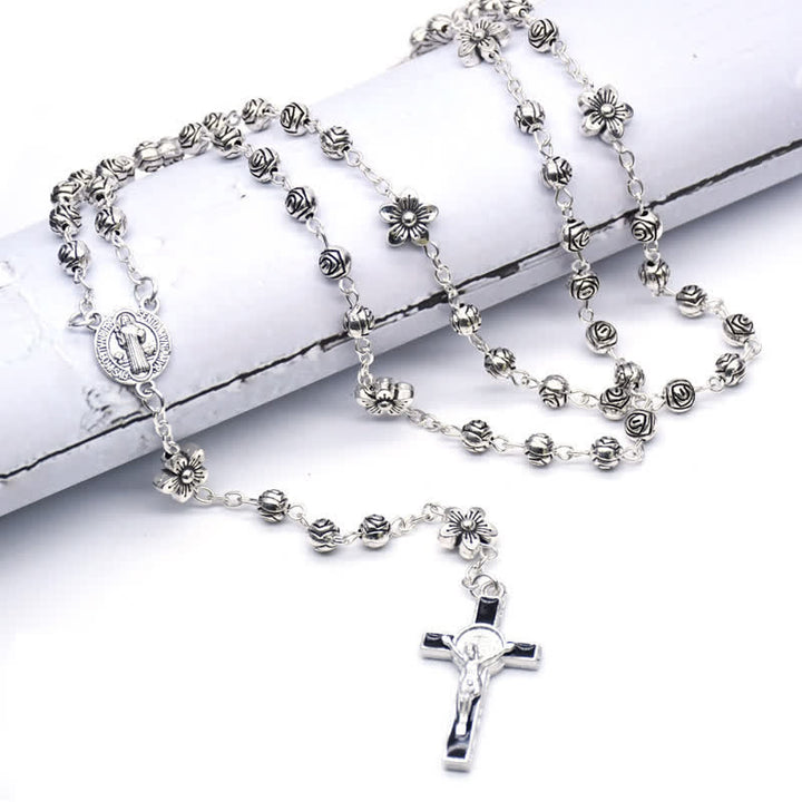 Collana rosario con croce di preghiera Olivenorma Rose