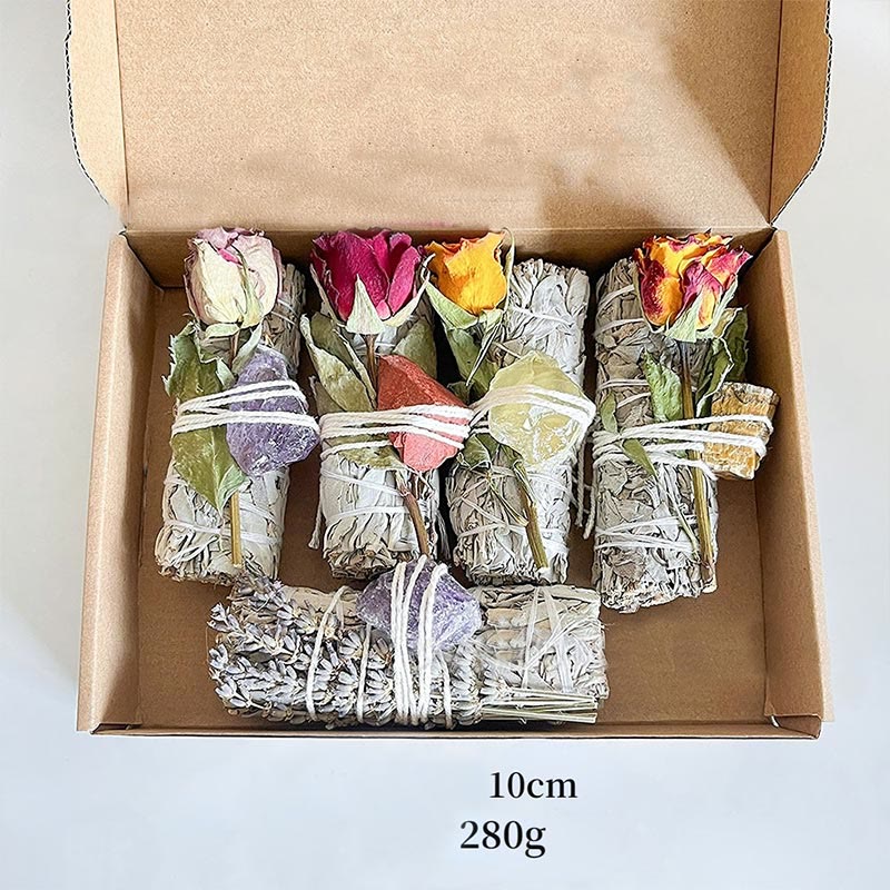 Olivenorma Cristallo Naturale Pianta Rosa Fiori secchi Salvia bianca