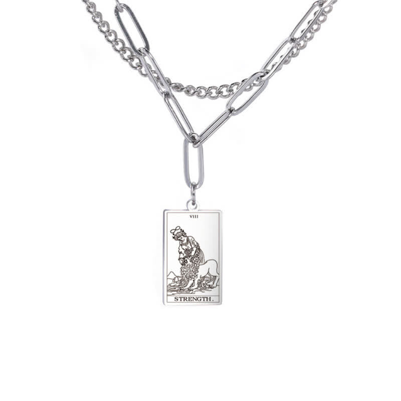 Collana a doppia catena con carta dei tarocchi Olivenorma