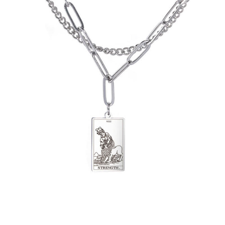 Collana a doppia catena con carta dei tarocchi Olivenorma