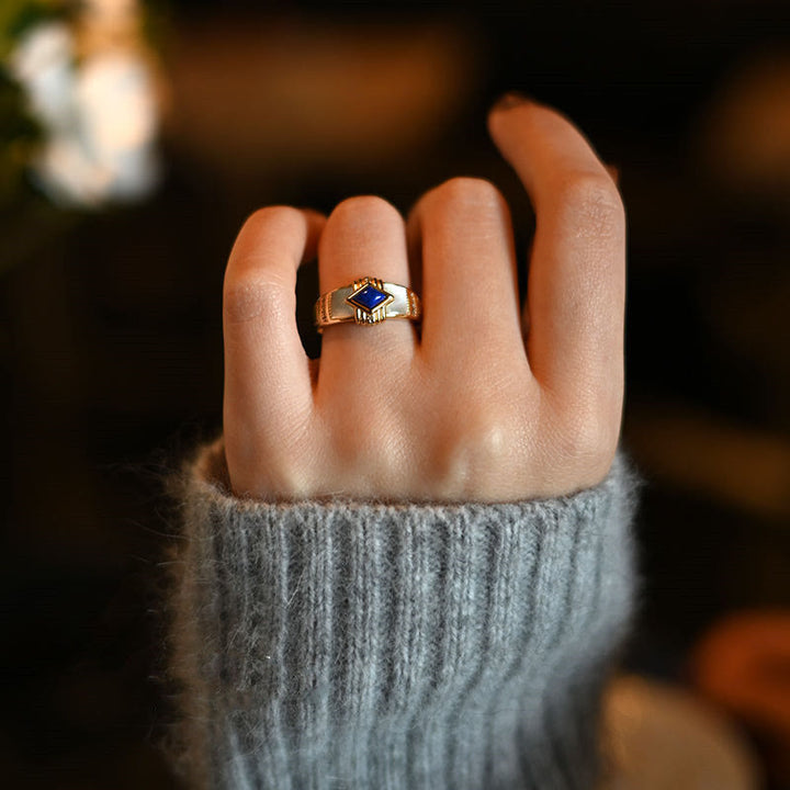 Anello Olivenorma rombo lapislazzuli