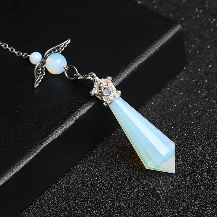 Pendolo con ali d'angelo in cristallo di labradorite Olivenorma