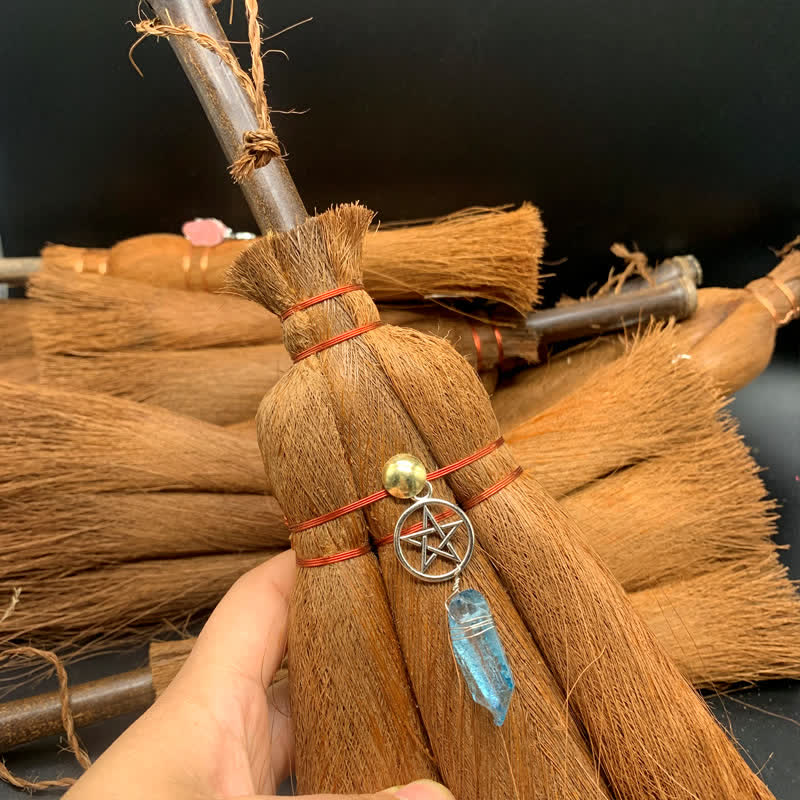 Ornamento a forma di stella di scopa di paglia di cristallo Olivenorma