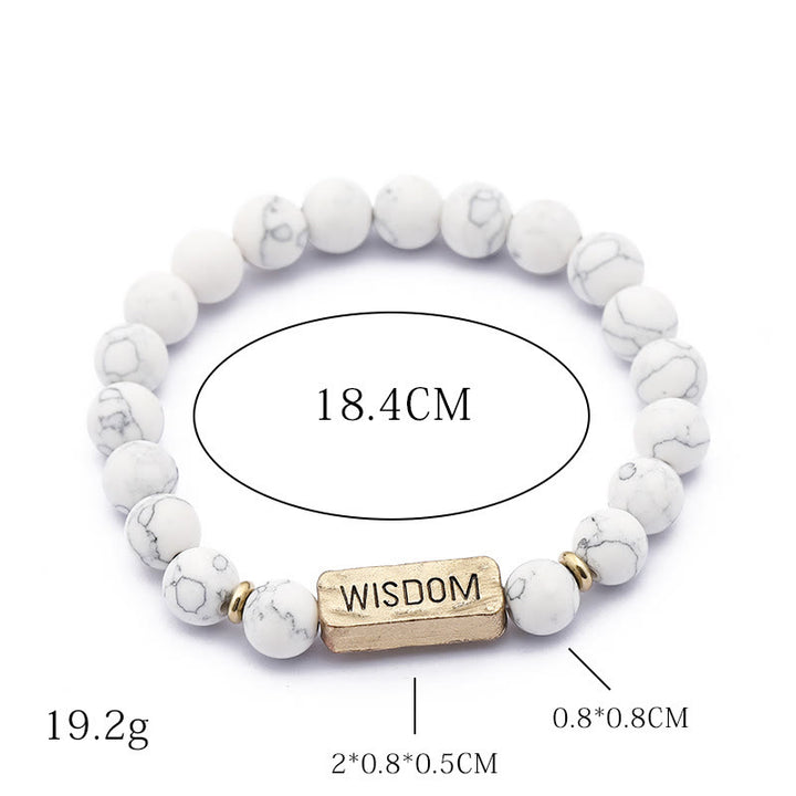 Bracciale con incisione della saggezza delle pietre preziose naturali Olivenorma