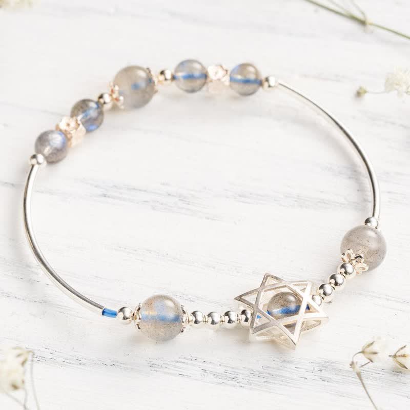Bracciale Olivenorma Moonstone Esagramma