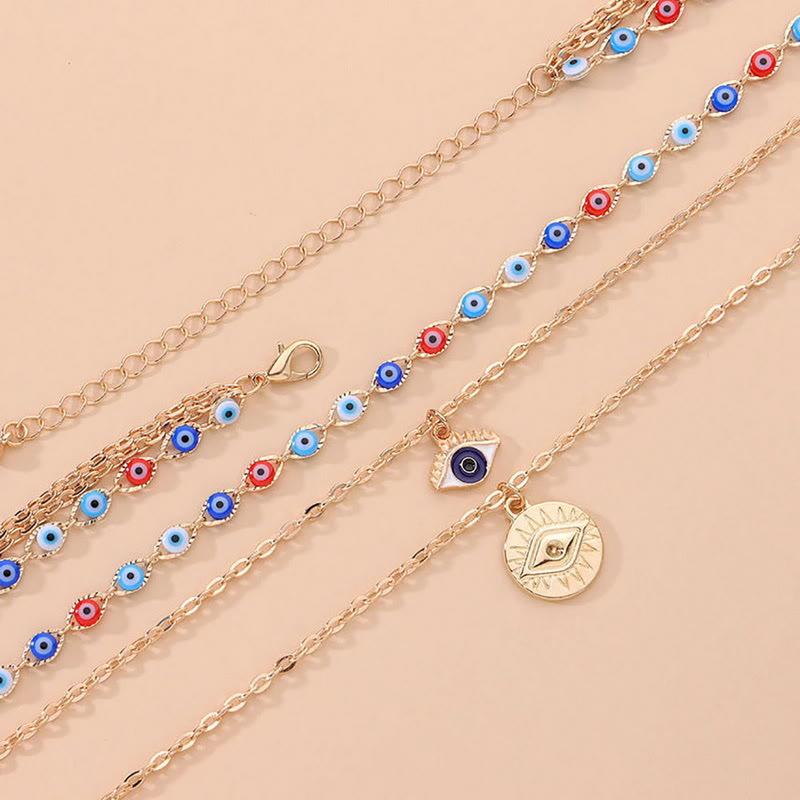 Collana multistrato con occhio malvagio in resina epossidica Olivenorma 