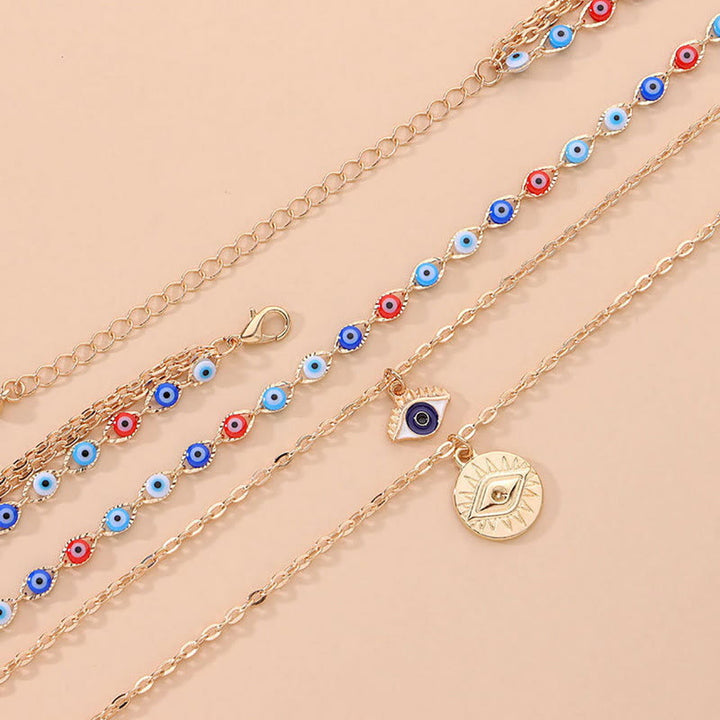 Collana multistrato con occhio malvagio in resina epossidica Olivenorma 