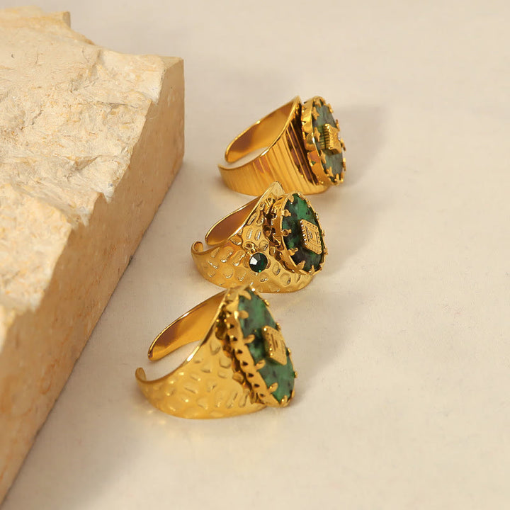 Anello regolabile Olivenorma in turchese africano