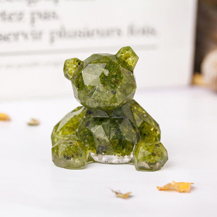 Decorazione con pietra preziosa a forma di orso seduto con specchio Olivenorma
