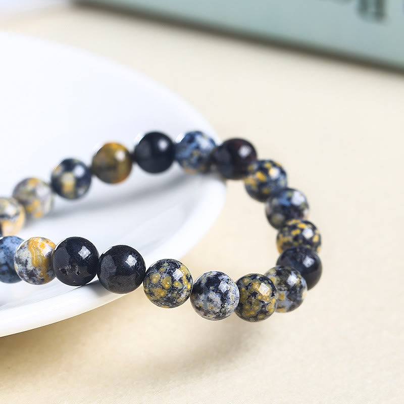 Bracciale in pietra di diaspro blu oceano naturale Olivenorma 